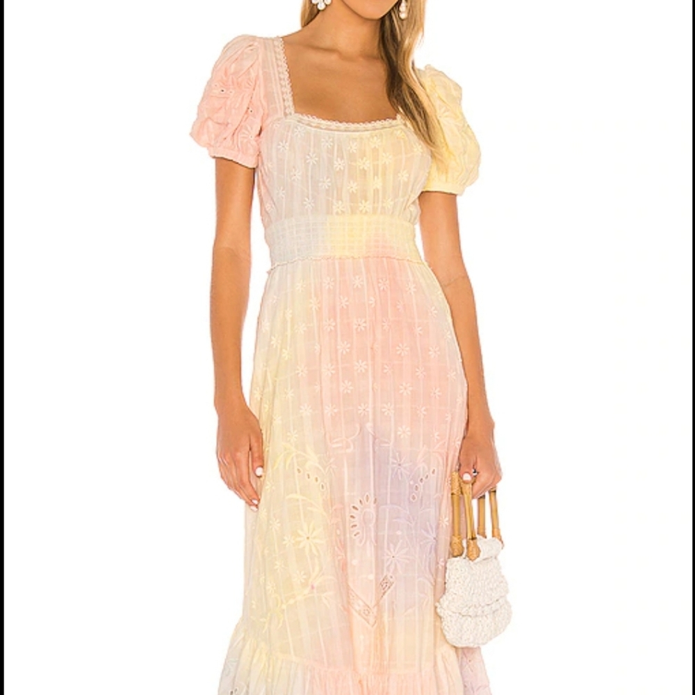 Loveshackfancy Begonia Multicolored Long Dress Med - image 3